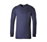 (TG. M) Portwest B123NARM T-Shirt Termica Manica Lunga, Blu Navi, Medium - NUOVO