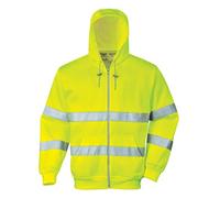 (TG. M) Portwest B305 Felpa con Cappuccio e Zip Alta Visibilit , Giallo, M - NUO