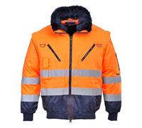 (TG. M) Portwest PJ50ONRM Giacca Pilot 3 in 1 ad Alta Visibilit , Arancione/Blu,