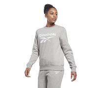 (TG. M) Reebok Felpa in Pile con Logo Grande, Grigio Erica, M Donna - NUOVO