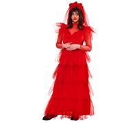 (TG. M) Rubie's - Abito da donna Beetlejuice Lydia, rosso, taglia M - NUOVO