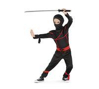 (TG. M) Rubies Costume Ninja, Nero, Rosso, M (S8820-M) - NUOVO
