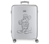 (TG. Maleta mediana) Disney Mickey 100 Valigia Media Grigia 48x68x26 cm ABS rigi