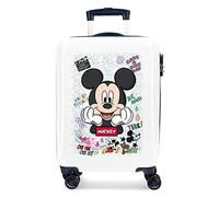 (TG. Maleta) Valigia da cabina Disney Mickey Be Cool bianca 38x55x20 cm ABS rigi