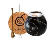(TG. Medio) Gaucho Cebar Set per tè Yerba Mate con calabassi naturali | Tazza d