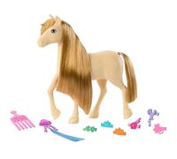 (TG. medium) Barbie - Pony Tornado, cavallo con lunga criniera da acconciare e p