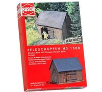 (TG. Medium) Busch 1500 Wooden Barn con Struttura in Legno Parti Ho Scale Model