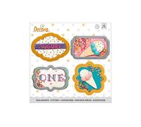 (TG. mini) Decora 0255088 Set 4 Tagliapasta Cornici Mini In Plastica, Il Kit Ide