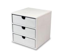 (TG. Misura unica) OSCO Cassettiera a 3 cassetti in ecopelle bianca, per piccoli