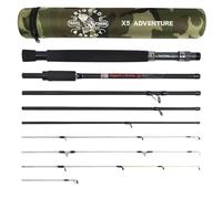 (TG. Mixed) Rigged and Ready X5 ADVENTURE Canna da pesca da viaggio. Canna da vi