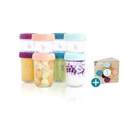 (TG. Multiset - 4 x 100 ml & 4 x 220 ml) Babymoov Babybols Set di Vasetti Ermeti