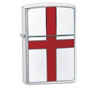 (TG. N/A) Zippo, Bandiera, Croce di San Giorgio, Accendino Antivento, Cromo Spaz