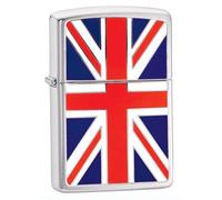(TG. N/A) Zippo Union Jack, Accendino Antivento in Cromo Spazzolato - NUOVO