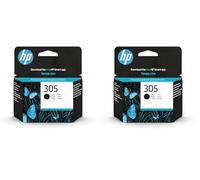 (TG. Normal (Confezione da 2)) HP 305 3YM61AE - Cartuccia d'inchiostro, Nero, Di