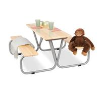 (TG. normal) Pinolino Set di sedili Michel 6 in legno massello 2 panche con 1 ta