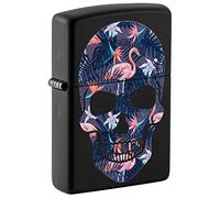 (TG. One Box) Accendino Zippo® Flamingo Skull 49771, Accendino Antivento Ricari