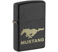 (TG. One Box) Zippo Accendino, Mustang Crackle nero, una scatola - NUOVO