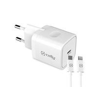 (TG. One size) CELLY Caricatore rete 20 W USBC & cavo USBC-Light BCO - NUOVO