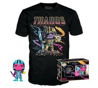 (TG. One Size) Funko POP & Tee: Marvel - Thanos - (BKLT) - Medium - T-Shirt, Ma