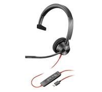 (TG. One Size) Poly Blackwire 3310, Cuffia Monoaurale Cablata con Connessione US