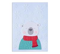 (TG. One Size) Set di fustelle Sizzix Christmas Thinlits Cozy Bear - NUOVO