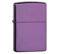 (TG. One Size) Zippo Classic Lighter, Leather, Purple, One Size - NUOVO