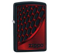 (TG. One Size) Zippo Red And Chrome Lighter, Metal, Black, One Size - NUOVO