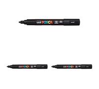 (TG. Pacco da 3) OSAMA ROTULADOR Uniposca PC-5M Negro, Pacco da 3 - NUOVO