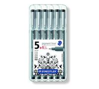 6 X Staedtler Pigmento Liner Puntafine Disegno Penne - 0.05mm Per 0.8mm