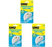(TG. Pack of 3) UHU Correttore Roller Compact blister 10mt (Confezione da 3) - N