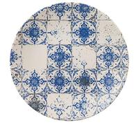 (TG. Piatti Piani) H&H Lotus Set 12 Piatti Piani, Stoneware, decoro effetto pias