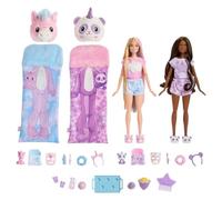 (TG. Piccolo) Barbie - Cutie Reveal Pigiama Party Set regalo, con 2 bambole e 2