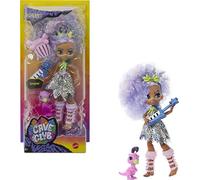 (TG. Piccolo) Cave Club Fisher-Price Bambola Bashley con Capelli Lavanda, Cuccio