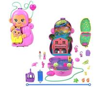 (TG. Piccolo) Polly Pocket - Borsetta Mamma Scimmia e Scimmietta, playset 2-in-1