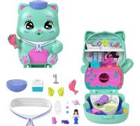 (TG. Piccolo) Polly Pocket - Gatto Barca a Vela, playset cofanetto portatile con