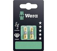 (TG. PZ2 25mm on card) Wera Insert Bit - Confezione da 2 punte Pozidriv, 25 mm -