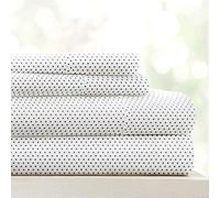 (TG. Queen) Linen Market Motivo: Set di Lenzuola da 4 Pezzi, Microfibra, Grigio