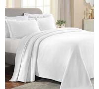(TG. Queen) Superior Paisley Jacquard Matelassé Copriletto, Cotone, Bianco, Que