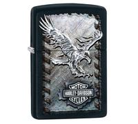 (TG. Regular 5.7 x 3.7 x 1.2 cm) Zippo H-D-Iron Eagle, Accendino Antivento, Rica