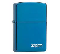 (TG. Regular) Zippo PVD Blue con Logo, Accendino Unisex Adulto, Blu, Regular - N