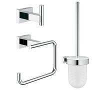 (TG. Rettangolare) Grohe 40757001 Set Accessori Bagno 3-in-1 Essentials Cube New