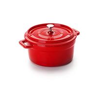 (TG. Rosso 0,5 litri) IBILI, Mini cocotte tonda rossa 13 x 8 cm, ghisa, adatta p