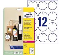 (TG. rund) Avery Italia Cartellini con foro in cartoncino da 220gr su foglio A4,