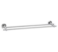 (TG. rund) Porta asciugamani doppio tesa Moon, look acciaio inox, autoadesivo, t
