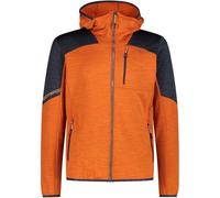 (TG. S) CMP - Giacca da uomo in pile Grid Tech con cappuccio fisso, Jaffa Mel.,