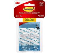 (TG. S) Command 17006CLRFGN - Mini gancio trasparente con strisce trasparenti -