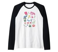 (TG. S) Disney Alice in Wonderland Alice Friends & Flowers Maglia con Maniche Ra