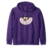 (TG. S) Disney Alice In Wonderland Cheshire Cat Big Face Felpa con Cappuccio - N