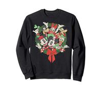(TG. S) Disney Group Shot Christmas Wreath Felpa - NUOVO
