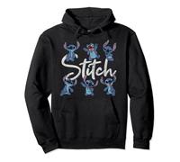 (TG. S) Disney Lilo & Stitch Poses Of Stitch Felpa con Cappuccio - NUOVO